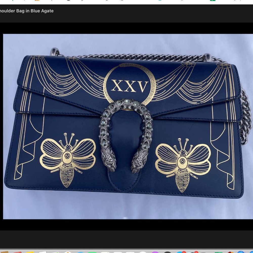 Gucci Dionysus Hand Painted Shoulder Bag in Blue